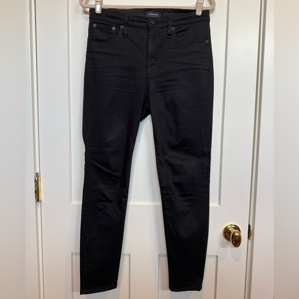 J. Crew Women's 9” High Rise Toothpick Jeans in Black Wash